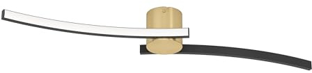 EGLO LED Deckenlampe Aieta, Deckenleuchte für Büro und Küche | Bürolampe Decke, Küchenlampe aus Metall in Messing und Kunststoff in Schwarz, neutralweiß, 13 x 72 cm