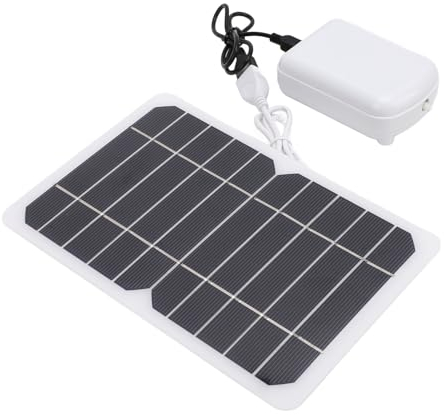Aireador Solar para Estanque con Batería Recargable de 2000 Mah, Bomba Oxigenadora Silenciosa para Acuarios Hidropónicos