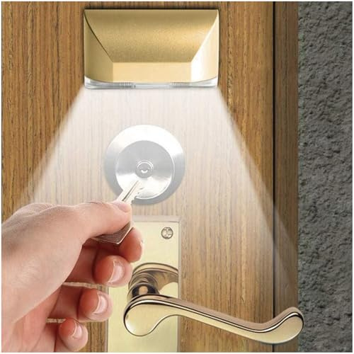 Yxflz Keyhole Light for Door Lock Motion Sensor Lights Indoor/Outdoor Gold | Wireless Night Light,Battery Operated,Auto On/Off Mini LED Light for Stairway, Closet, Cabinet, Hallway,