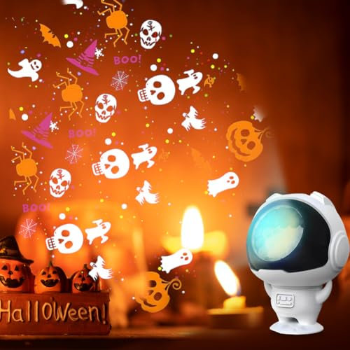 Cymwer Halloween Christmas Projector Lights Outdoor Waterproof, Halloween Light Projector, Rotatable Moving Halloween Patterns Projector Lights 16 Slides Multicolor for Indoor Outdoor