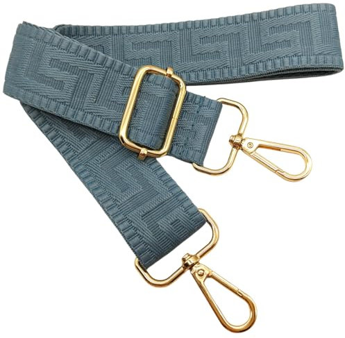 Verstellbarer Schultergurt für Taschen Haze Blau, Taschengurte zum Wechseln, Taschengurt Breit mit Karabiner Gold, 80-130 cm Tragegurt Tasche für Damen Schulterriemen, Handtasche, 3.8cm, 1306