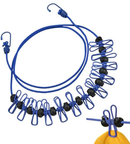 Wäscheleinen Seil, winddichte Wäscheleine, Wäschespinnen mit winddichten Clips für Reisewäsche