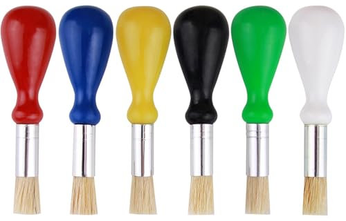 6 Pcs Paint Brushes for Toddlers Kids, Children's Paintbrushes Artist Paint Brushes with Round Handles Grip Toddler Tempera Paint Brushes Craft Paint Brushes, Easy to Hold Handles Grip for Painting