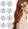 8 Stück Weihnachten Schneeflocke Haarschmuck, Weihnachten Haarspangen mit Glitzer Strasssteinen Silber Schneeflocke Haarschmuck für Frauen Damen Braut Hochzeit Party Winter