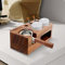 9-in-1 Espresso Tamperstation mit Anti-Rutsch-Pad Ultra Stabil Tamper Station Walnuss / Buche Tamping Station Tamperstation Holz für Siebträger für Espresso Kaffeemaschine Barista (Braun, 51-54mm)