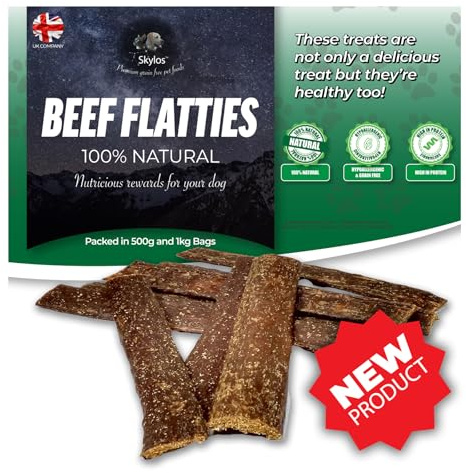 100% Beef Flatties - 500g and 1kg bags, excellent dental chews (500g)