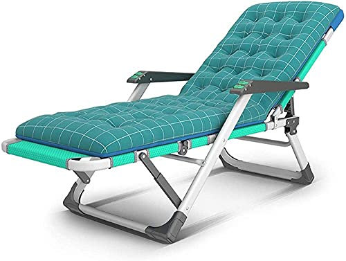 Tumbonas y sillones reclinables G, Tumbona con cojín, Silla Verde Ajustable, Muebles de Exterior, Cama Plegable para Playa, Piscina, Patio, Camping, Patas de Acero c318