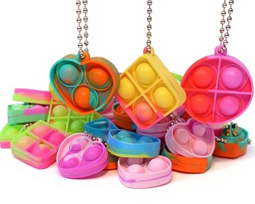 smile items Pop It Schlüsselanhänger für Kinder, 30 Stück, Geburtstagsgeschenke, Schule, Details zum Kindergeburtstag, mit Pinata-Füllung, Fidget Toy, Gästegeschenke, Geschenke für Grundschule