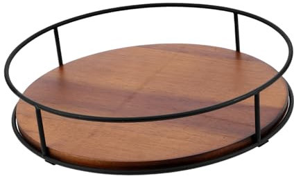 Zerodeko Wooden Lazy Susan Spice Rack Organizer Round Turntable for Kitchen Countertop Effortless Rotation for Condiments Snacks Elegant Wood Finish Enhances Decor