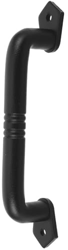 Garneck Poignée de Porte Coulissante Rustique en Fer Forgé Noir Grosse Poignée Décorative pour Porte de Grange pour Portail Intérieures