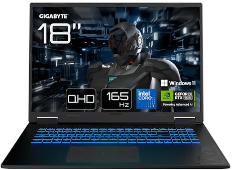 Gigabyte Gaming A18 PRO Laptop - 18“, 165Hz WQXGA, Intel Core 7 240H, RTX 5070 Ti, 32GB LPDDR5x 5600MHz, 1TB Gen4 SSD, Windows 11 Home, 2 Jahre Garantie, Dolby Atmos, Gaming A18 PRO DXJG3FRBC4SH