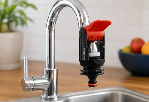 Universal Kitchen Mixer Tap Hose Connector, Indoor Faucet Adapter, Quick Release Lever Lock Fitting, Click System Compatible Garden Watering Attachment