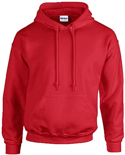 GILDAN Herren Adult 50/50 Cotton/Poly. Hooded Sweat Sweatshirt, Rot (Red), Small (Herstellergröße: S)