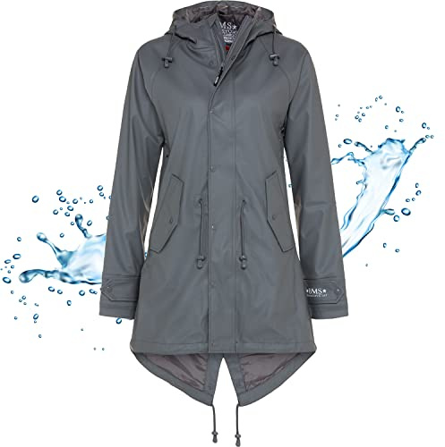 BMS Regenmantel 100% wasserdicht - cool grey - 42