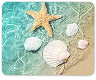 Destination Vinyl Ltd Sea Shell Starfish Ocean Beach Mouse Mat Pad - Vacation Memories PC #16972
