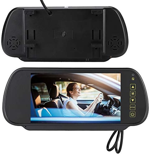 LCD Rearview Mirror Monitor, 7inch Car Rearview Mirror Monitor Auto Dimming Monitor Rear View Camera with Bracket, Can Be Used As a Car DVD or Set-top Box Display