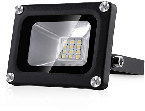 NIKEEYEN 10W LED Flutlicht Wasserdicht IP65 12V Niedriger Druck LED Strahler 1000LM 3000K Warmweiß Außen Sicherheit Licht für Garten Hof Garage Lager Dach Spielplatz