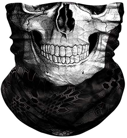 Kanpola Multifunktionstuch Herren & Damen 3D Druck Totenkopf Schlauchtuch Outdooer Staubschutz Gesichtsmaske, Atmungsaktiv Sport Halstuch Motorrad Face Shield Skimaske Halswärmer,Halloween KostüMe