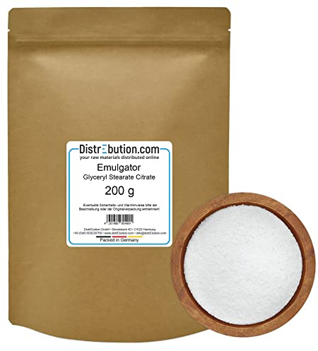Emulgator Glyceryl Stearate Citrate 200g | für Hautcremes, Gesichtscremes, Sonnenschutz-Rezepturen