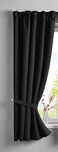 Gardinenbox Vorhang Blickdicht »Newyork« verdeckte Schlaufen Schwarz HxB 160x140 cm 1er-Pack Thermo-Gardine Verdunkelungsvorhang Blackout schalldämmend ÖKOTEX Kräuselband Raffhalter, 202020610