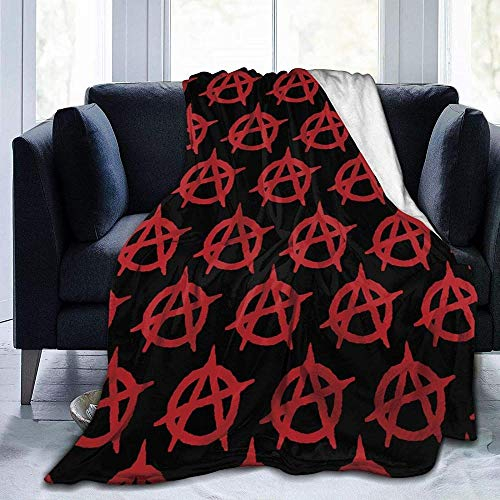 YuLiZP Decke Wohn Kuscheldecken Rotes Anarchist-Verzweifeltes Flaggensymbol Flanell Fleece Decke Super Soft Warm Gemütliche Decke Sofa Leichte Ganzjahres Für Home Office Travel Couch-80X60 Inch