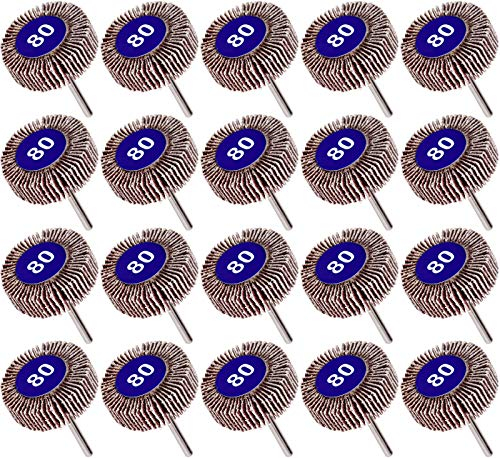 Winfred Schleiffächer 20 Stück Fächerschleifer, 80 Körnung Polierscheibe für Schleifpapier Klappenrad für rotierendes Werkzeug 31,8 x 10,6 x 3,12 mm 10mm