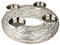 MACOSA WV50757 Adventskranz Silber Metall 37 cm modern Elegantes Adventsgesteck 4 Kerzenhalter Tisch-Dekoration Advent Weihnachtsdeko Metallkranz Drahtkranz