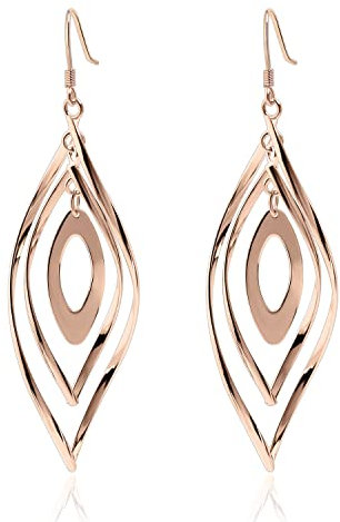 Meissa Boucles d'oreilles pendantes argent femmes Boucles d'oreilles géométriques Longues boucles d'oreilles or cadeau bijoux fantaisie (Or rose)