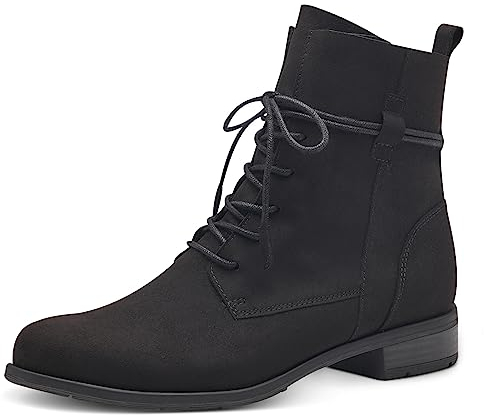MARCO TOZZI Damen Stiefeletten zum Schnüren Flach Winter, Schwarz (Black), 37