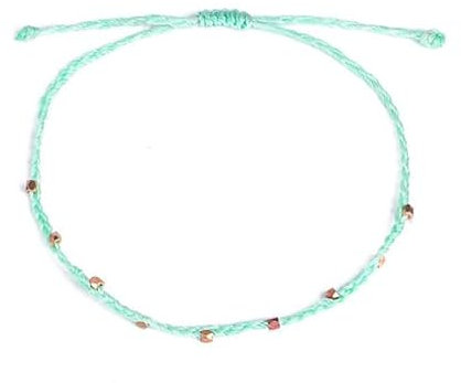 Bracelet de cheville simple et tendance bohème réglable fait à la main en macramé tressé pour femme