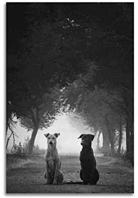 Vintage-Poster Schwarz & Weiß Kunst Fotografie Nerdy Dogs Poster Dekorative Malerei Leinwand Wandposter und Kunstbild Druck Moderne Familie Schlafzimmer Dekor Poster