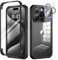 seacosmo für iPhone 15 Pro Max Hülle mit eingebautem Panzerglas Displayschutz und Kamera Schutzfolie [9H HD], 360 Grad Handyhülle Ganzkörper Stoßfeste iPhone 15 Pro Max Case - Schwarz