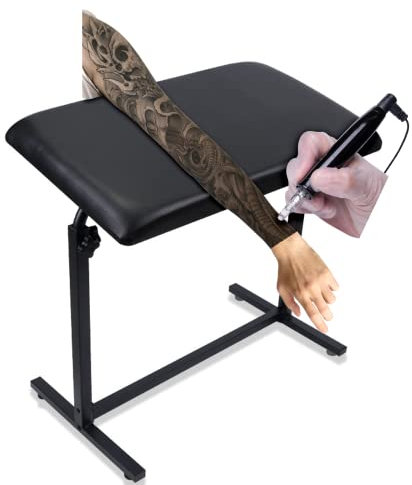 HOINCO Tattoo Armlehne Ständer Tattoo Zubehör,Armauflage für Tätowierung übergroße verdickte weiche Pad einstellbar Tattoo Tisch Schönheit Stand Tattoo Ausrüstung(Schwarz)