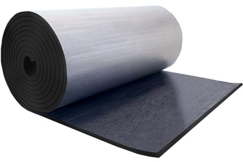 Self Adhesive Aluminium Foam Reflective Insulation 5mm Thick, Radiator Insulation Foil Reflector Fireproof and Soundproof Mat, Foam Wrap Insulation Roll Foil for Roof, Floor, Ceiling ( Size : 1mx2m )