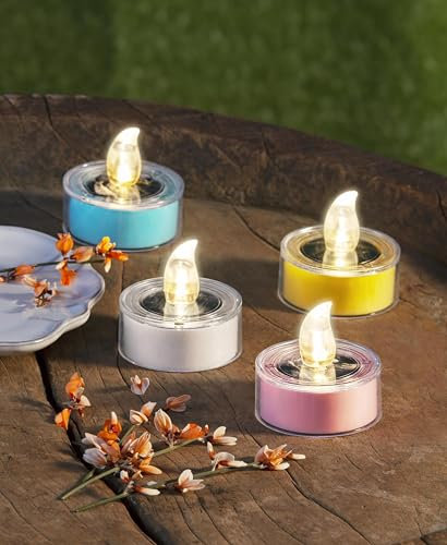 Weltbild Maxi-LED-Teelichter mit Solar, 4er-Set