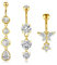 Rajnard Bauchnabelpiercing 14G Dangle Bauchbanane Barbell 10mm Chirurgenstahl baumelnden Bauchnabel Ringe Blume Schmetterling Herz Nabelpiercing Schmuck für Frauen