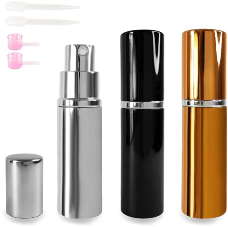 OBSGUMU 10ml Perfume Travel Bottle, 3pcs Perfume Atomiser Refillable, Spray Bottles, Portable for Travel Holiday Women Man
