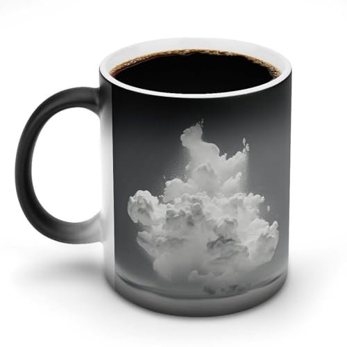 Tasse à café Un nuage flottant Tasse changeante de couleur Tasse en céramique drôle Tasse de décoloration fantaisie Tasse magique personnalisée Tasse à café sensible à la chaleur Tasse à thé pour femm