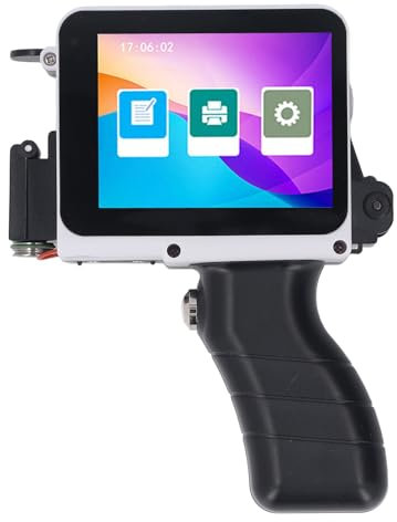 Asixxsix Handheld-Tintenstrahldrucker, Tragbares 12,7-mm-HD-Touchscreen-Tintenstrahldruckgerät für Barcode-Datumsetiketten-Chargennummer 300–600 DPI Einstellbar Unterstützt Mehrere Sprachen