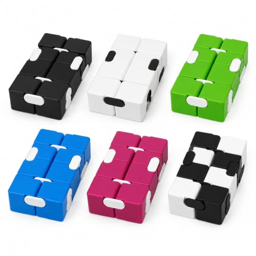 6 Stück Magic Würfel Set, Fidget Stress Würfel für Konzentration und Entspannung