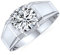 Bling Jewelry Personalisierte Aussage 6CTW Zirkonia Breiter Band CZ Solitär Verlobungsring Übergröße Herren Damen Unisex Silber Plattiertes Messing Polierter Finish Anpassbar