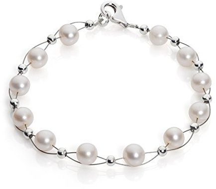 Armband aus SüÃŸwasser Perlen Zuchtperlen creme weiÃŸ Perlenarmband elegant Hochzeit
