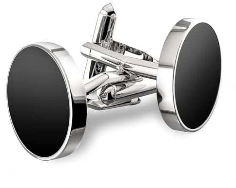 Cufflinks For Men, 316L Stainless Steel Tuxedo Shirt Cuff Links Accessories, Unique Business Groom Wedding Black Silver Gold Jewelry for Son, Father, Husband, Boyfriend