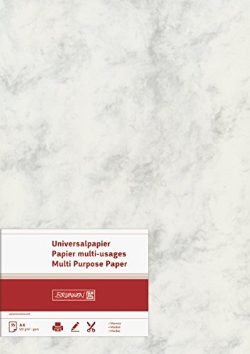 BRUNNEN 105141111 Universalpapier / Multifunktionspapier Marmor (A4, 120 g/m², 35 Blatt, marmoriert) chamois (175 Blatt A4, grau / marmoriert)