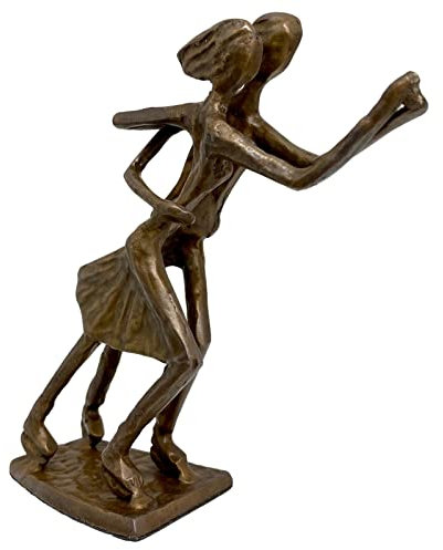 aubaho Skulptur Paarlauf Schlittschuhe Eiskunstlauf Bronze Figur Moderne Pokal Eislauf