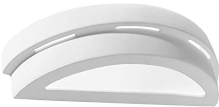 SOLLUX lighting Helios Wandleuchte Innen aus Keramik – Wandbeleuchtung für Wohnzimmer und Esszimmer – Flurlampe in Weiß, 40 x 15 x 10 cm