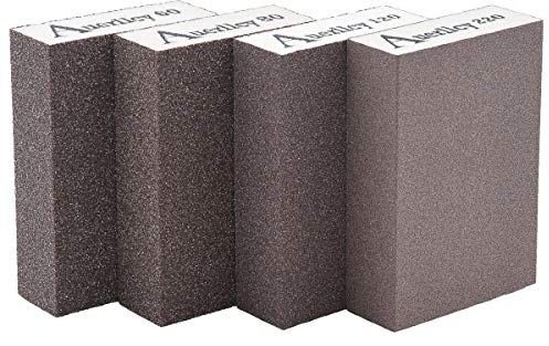 Schleifschwamm, grob/mittel/fein/Superfine 4 verschiedene Spezifikationen Schleifblätter Set, Spülen und Wiederverwenden.