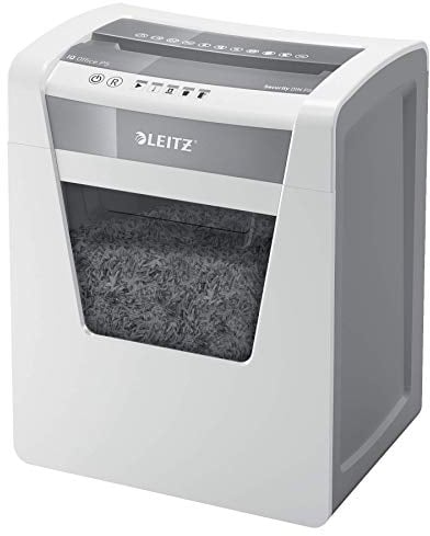 Leitz IQ Office Aktenvernichter CH, Mikroschnitt, Sicherheitsstufe P5, 10 Blatt Kapazität, 23L Abfallbehälter, mit Schweizer Netzstecker, Weiß, 80022000
