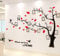 Wandtattoo Baum 3D DIY Wandaufkleber Family Stammbaum Fotowand Baum Wandtattoo Wall Sticker mit Bilderrahmen Foto Wandsticker Wanddeko Deko Wohnzimmer Schlafzimmer (Rot Links,M)