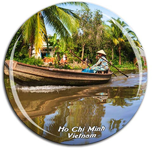 Weekino Mekong River Delta Ho Chi Minh Vietnam Fridge Magnet 3D Crystal Glass Tourist City Travel Souvenir Collection Gift Strong Refrigerator Sticker